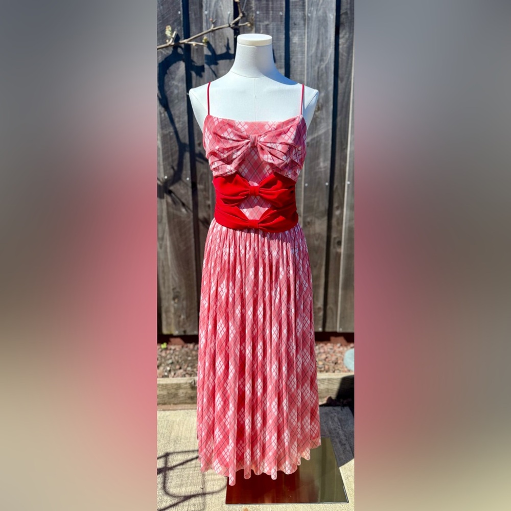 Adam Lippes Printed Red Midi Length Dress! NWOT! 🔥